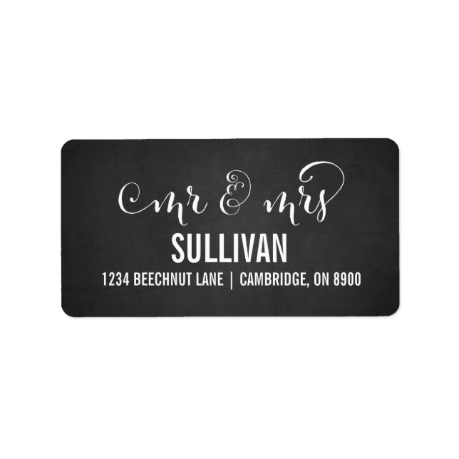 Rustic Mr. & Mrs. Script Wedding Address Labels (Front)