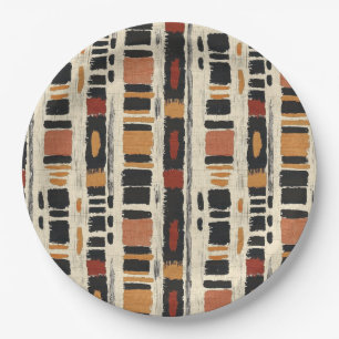 Rustic Mudcloth Geometric Pattern (1) Paper Plate