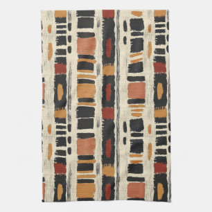 Rustic Mudcloth Geometric Pattern (1) Tea Towel