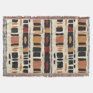 Rustic Mudcloth Geometric Pattern (1) Throw Blanket