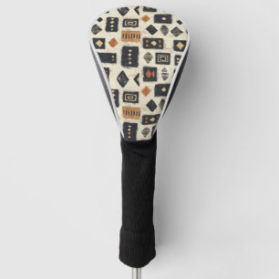 Rustic Mudcloth Geometric Pattern (2) Golf Head Cover