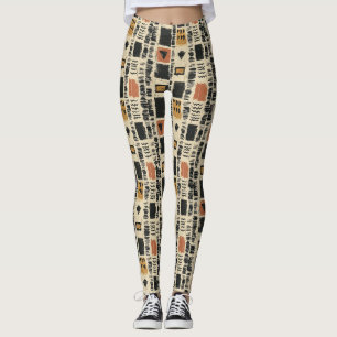 Rustic Mudcloth Geometric Pattern (2) Leggings