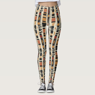 Rustic Mudcloth Geometric Pattern (3) Leggings
