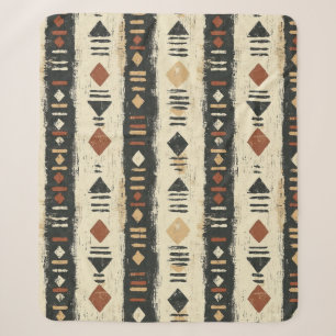 Rustic Mudcloth Geometric Pattern (4) Sherpa Blanket