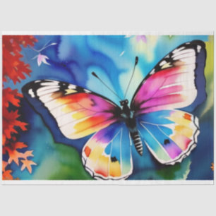 Rustic Multicolor Watercolor Butterfly Tissue Paper