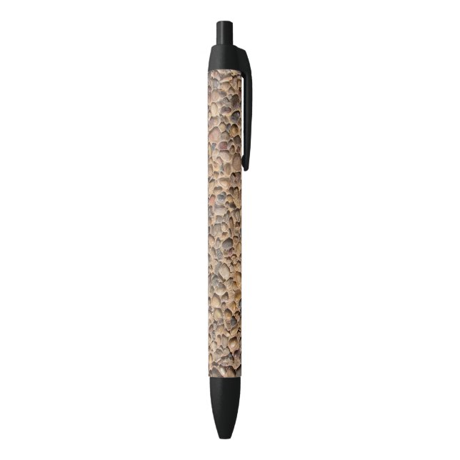 Rustic Multicolored Pebble Stones Photo Black Ink Pen (Bottom (Vertical))