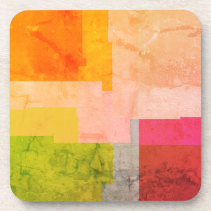 Rustic Multicolored Stripes Coaster