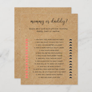 Rustic - Mummy or Daddy baby shower game