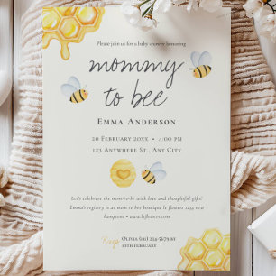 Rustic Mummy to bee Baby Shower Invitation