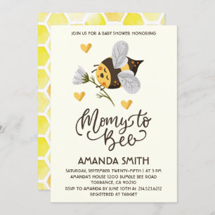 Rustic Mummy To Bee Baby Shower Invitation