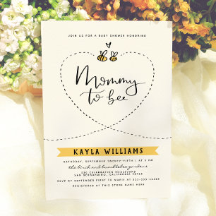 Rustic Mummy To Bee Gender Neutral Baby Shower Invitation