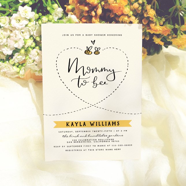 Rustic Mummy To Bee Gender Neutral Baby Shower Invitation (Creator Uploaded)