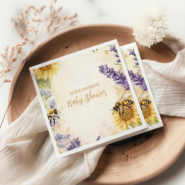Rustic Mummy To Bee Gender Neutral Baby Shower Napkin (Creator Uploaded)