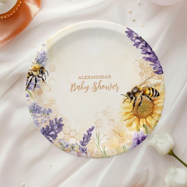Rustic Mummy To Bee Gender Neutral Baby Shower Paper Plate (Creator Uploaded)