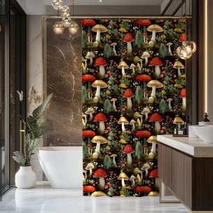 Rustic Mushroom Curtain Nature’s Whimsy in Style
