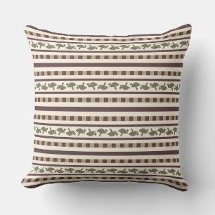 Rustic Mushroom Stripe Pattern Cushion