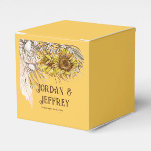 Rustic Mustard Sunflowers  Favour Box
