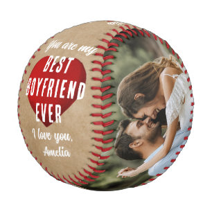 Rustic My Best Boyfriend Ever Red Heart 2 Photos  Baseball