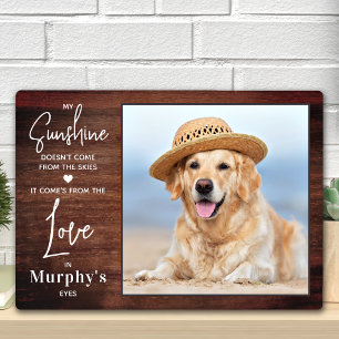 Rustic My Sunshine Personalise Photo Pet Dog Lover Plaque
