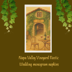 Rustic Napa Valley Vineyard Golden Wedding Napkin