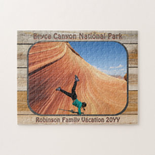 Rustic National Park Custom Photo  Family Vacation Jigsaw Puzzle