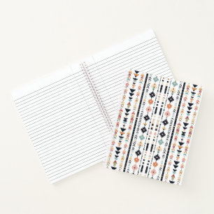 Rustic Native Ethnic Mudcloth Aesthetic Vertical Notebook