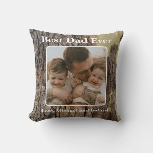 Rustic natural distressed tree bark forest trees  cushion