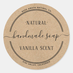 Rustic Natural Kraft Style Soap Beauty Spa Label