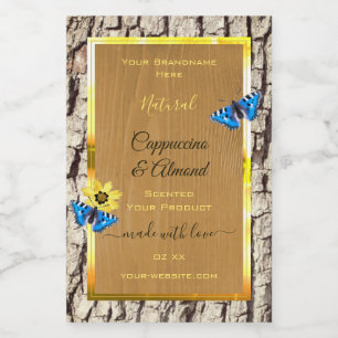 Rustic Natural Tree Bark Wood Grain Product Labels