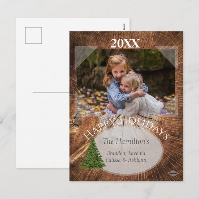 Rustic Naturalist Holiday Post Card HAMbyWG (Front/Back)