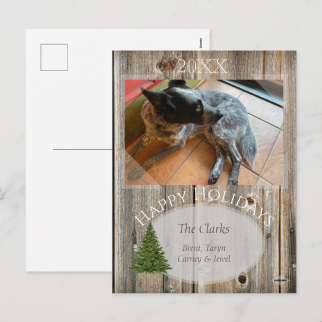 Rustic Naturalist Holiday Post Card HAMbyWG (Front/Back)