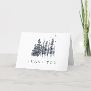Rustic Nature Forest Scene Thank You Card