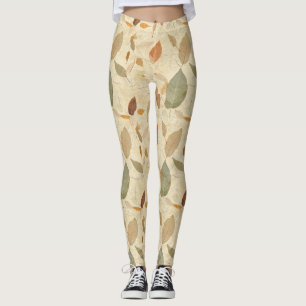 Rustic Nature-Inspired Leaf - Botanical Art (3) Leggings