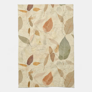 Rustic Nature-Inspired Leaf - Botanical Art (3) Tea Towel