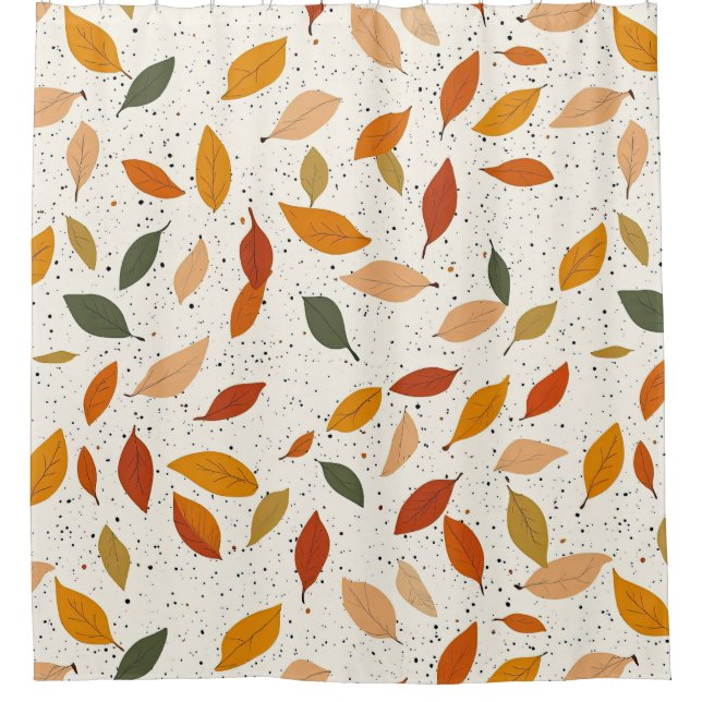 Rustic Nature-Inspired Leaf - Botanical Art Shower Curtain (Front)
