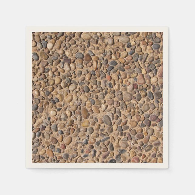 Rustic Nature Pebble Stones Photo Napkin (Front)