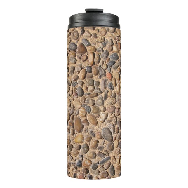 Rustic Nature Pebble Stones Photo Thermal Tumbler (Front)