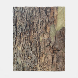 Rustic nature, tree bark fleece blanket