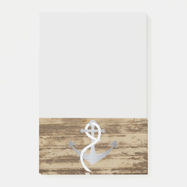 Rustic Nautical Anchor Sailor Boat Sailboat Post-it Notes (Front)