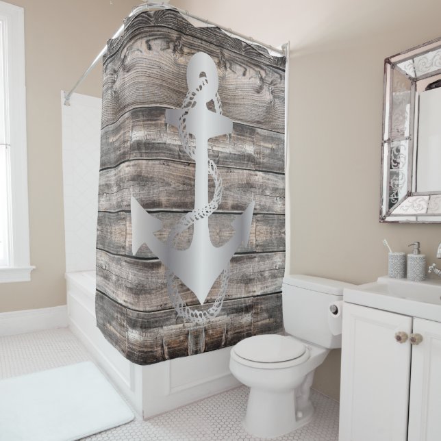 rustic nautical ANCHOR | Shower Curtain (In Situ)