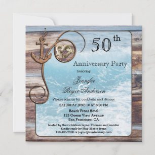 Rustic Nautical Anniversary Invitation