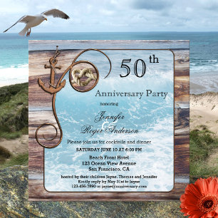 Rustic Nautical Anniversary Invitation