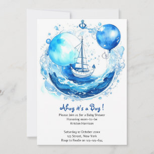Rustic Nautical Charm: Boy Baby Shower Invitation