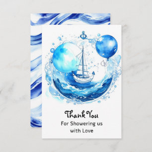 Rustic Nautical Charm: Boy Baby Shower Thank You Card