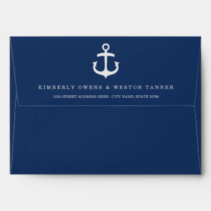 Rustic Nautical Pre-Addressed Envelope / Navy