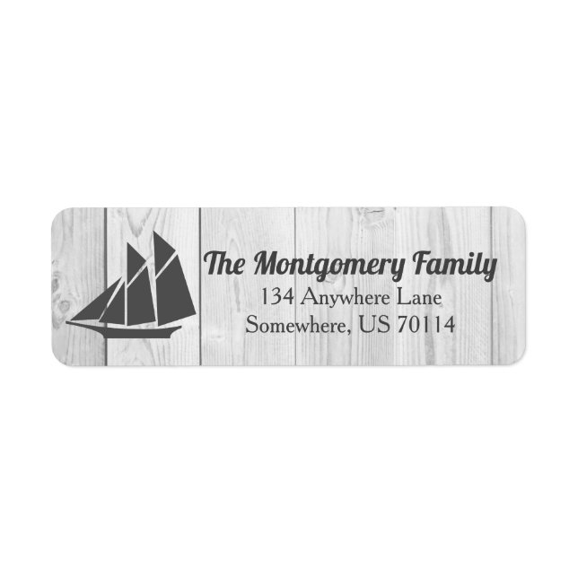 Rustic Nautical Sailboat & White Wood Family Name (Front)