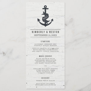 Rustic Nautical Wedding Menu