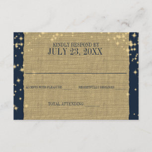 Rustic Navy and Gold Twinkle Wedding Response