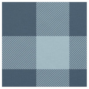 Rustic Navy and Light Blue Buffalo Plaid Fabric
