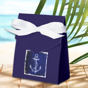rustic Navy Blue anchor nautical wedding Favour Box